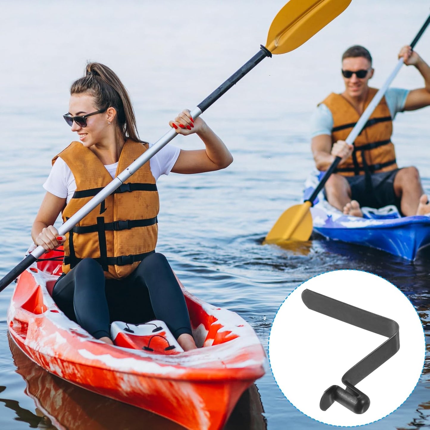 PATIKIL 8x5mm Steel V-Shaped Push Button Spring Clips Kayak Tent image 6