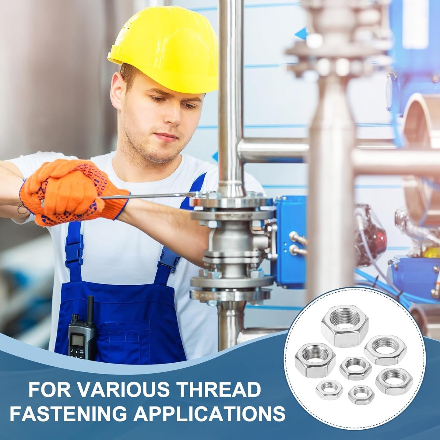 Premium 304 Stainless Steel M18x1mm Fine Thread Hex Lock Nuts Fasteners (2-Pack image 6