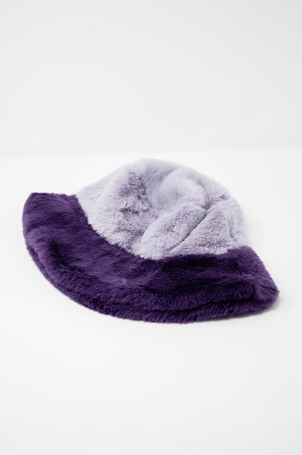 Faux Fur Bucket Hat in Purple image 2