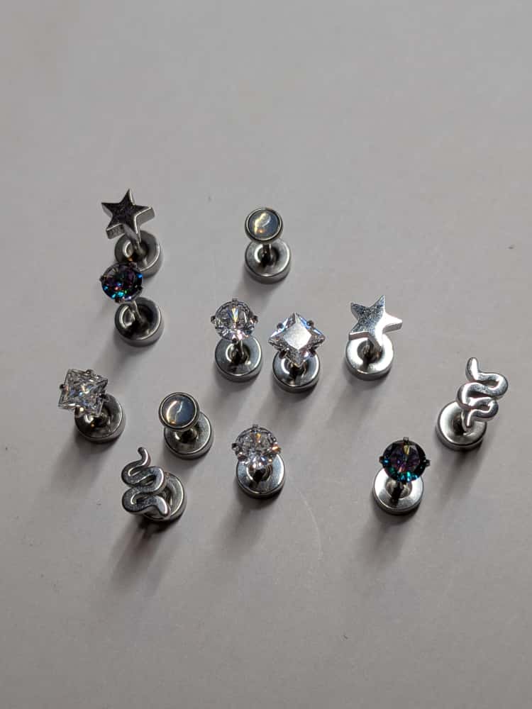 Implant Grade Titanium Threadless Push Pin Ear Studs for Tragus Helix Piercings image 4