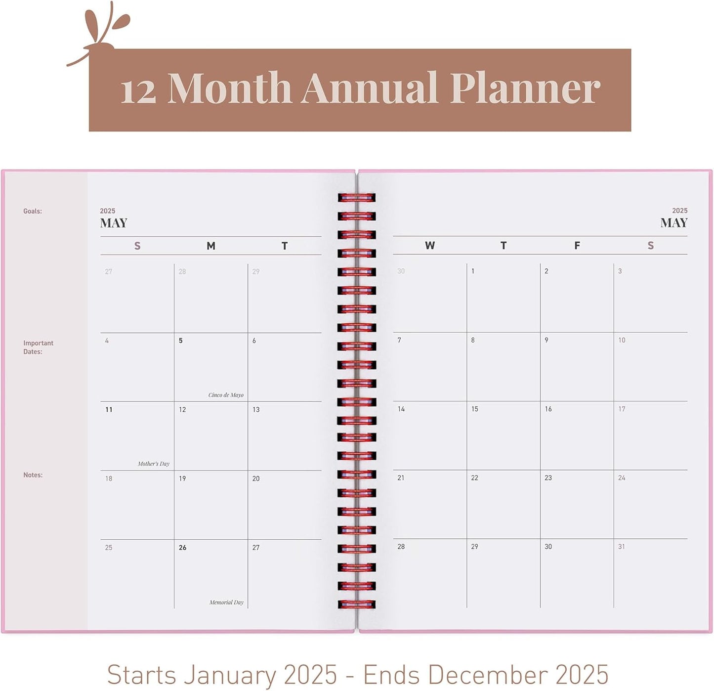 Rileys & Co 2025 Floating Weekly Planner - Annual Weekly & Monthly Agenda Planne image 7