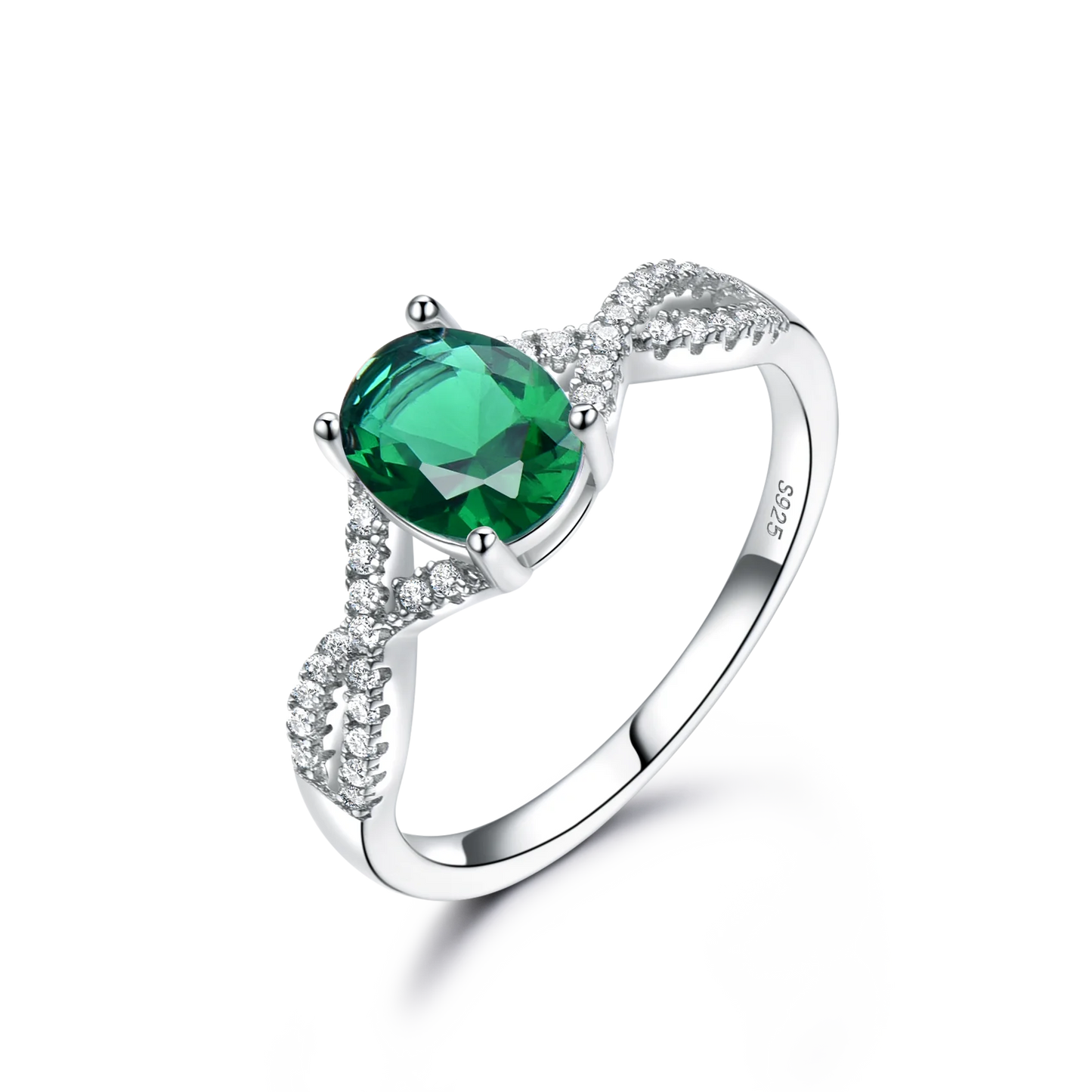 Hot Selling Emerald Zircon Sliver Jewelry Fashion 925 Sterling Silver Women's image 6