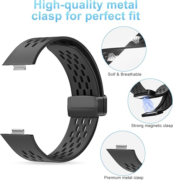 Huawei Watch Fit 3 Magnetic Silicone Sports Band Replacement Wristband Strap image 5