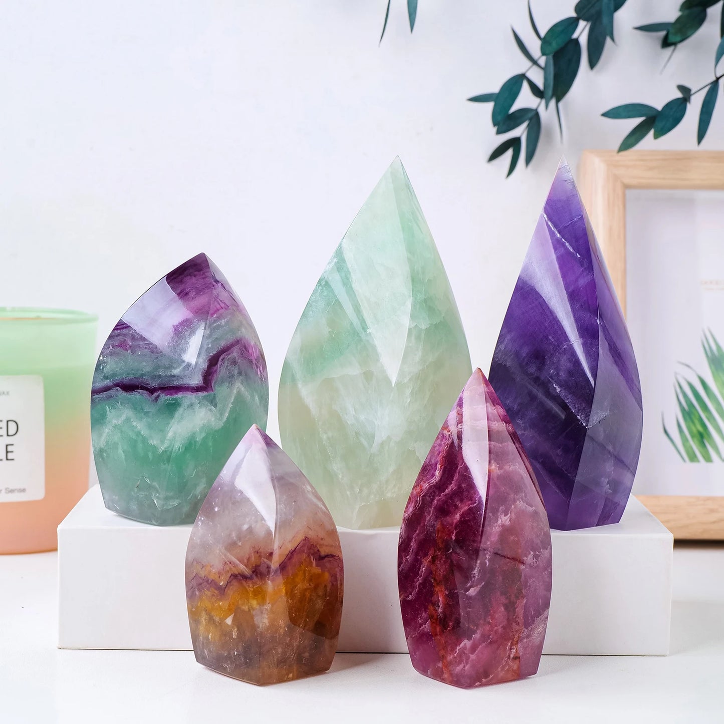 Healing Stone Natural Crystal Candy Crystal Flame for Home Decoration image 6