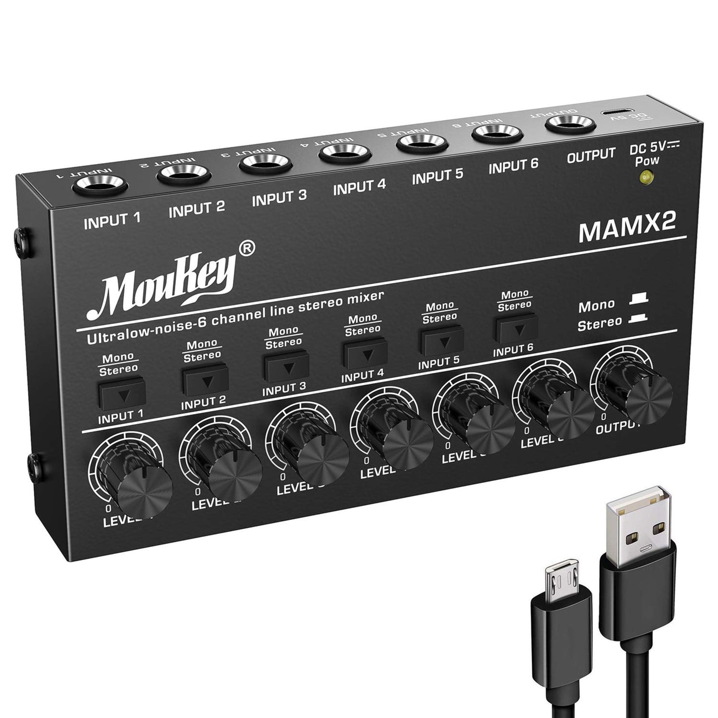 Moukey Ultra Low-Noise 6-Channel Line Mixer for Sub-Mixing image 0