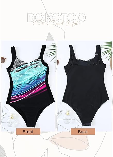 Dokotoo Women's High Waist One-Piece Swimsuit image 13