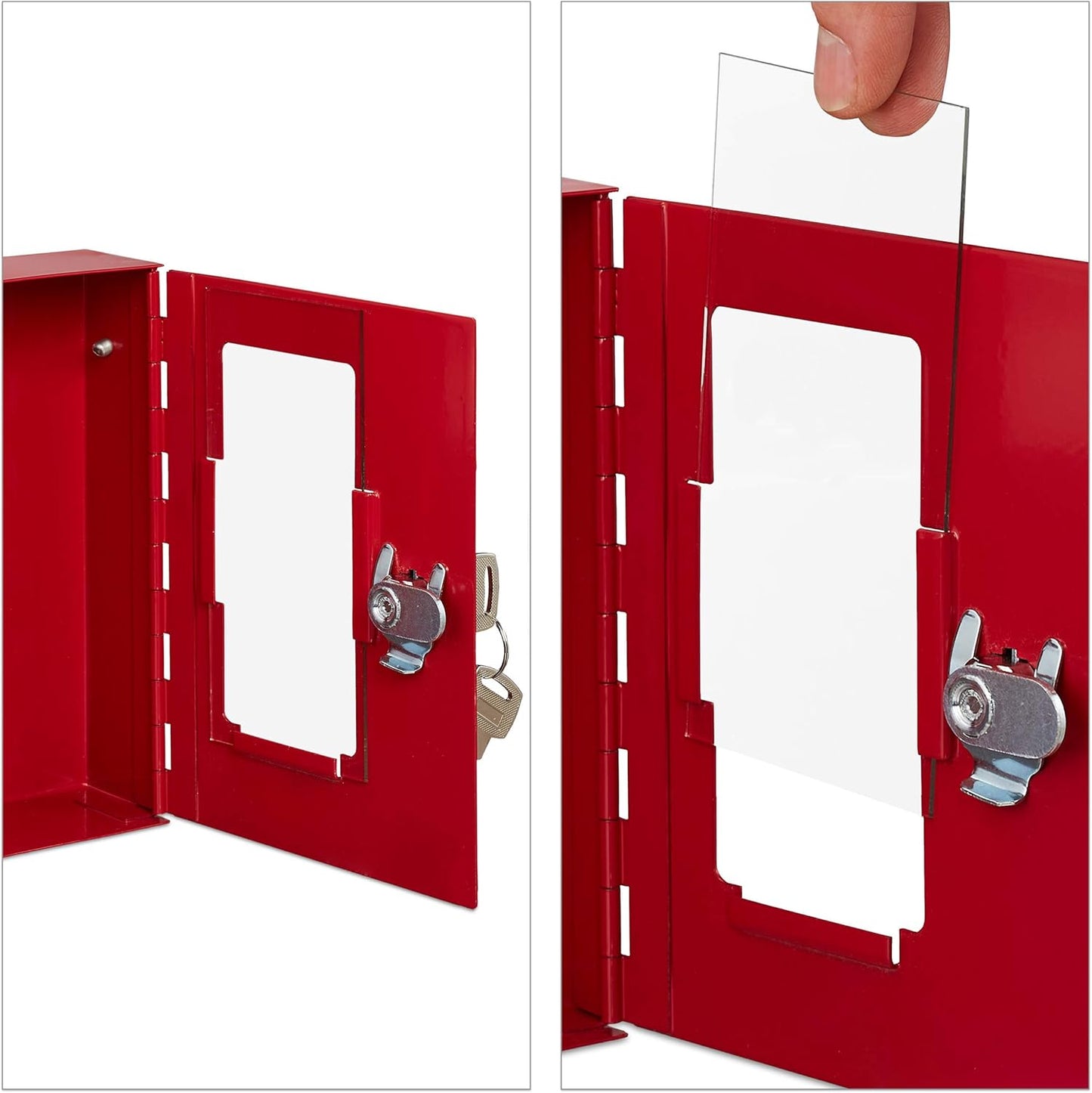 Sterling EB01 Emergency Key Box, with Brak Glass Hammer,Red,120mm x 150mm x 40mm image 4