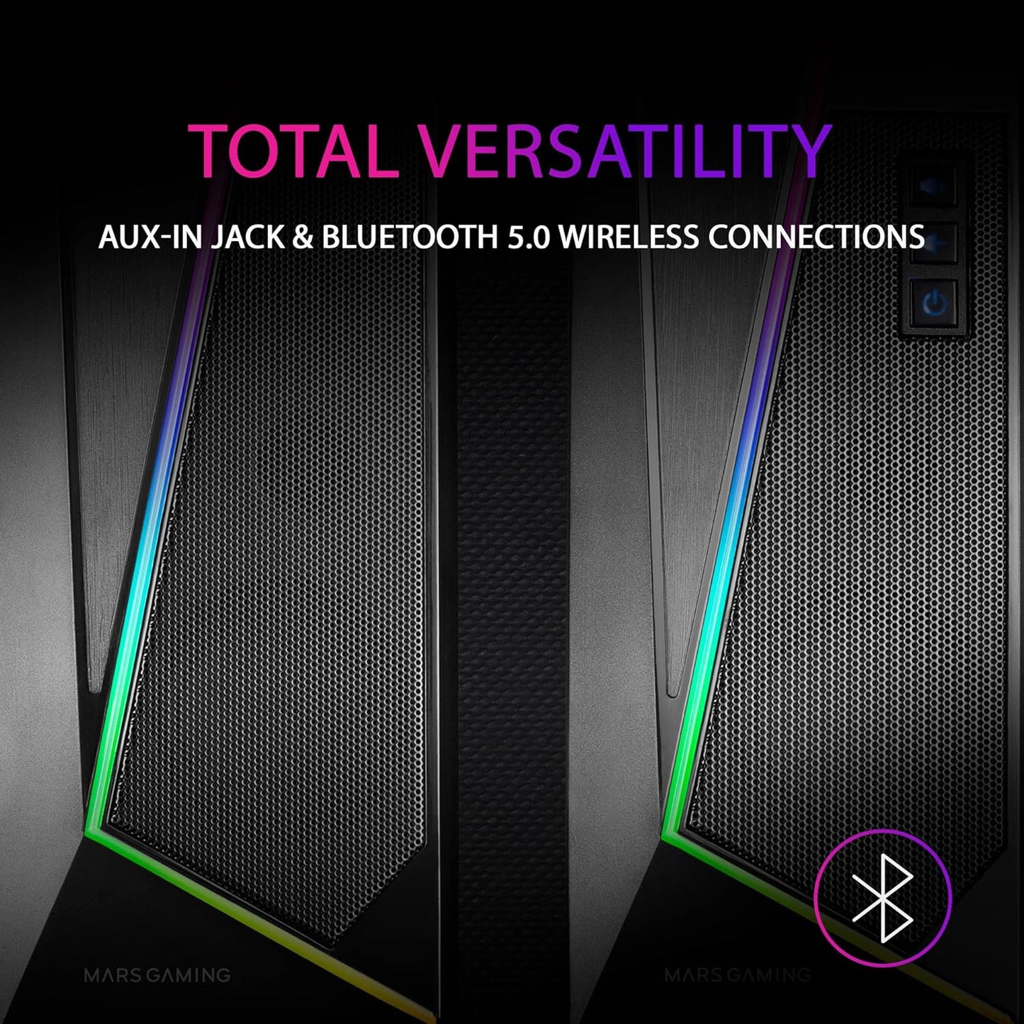 MARSGAMING MS7, Speaker RGB, Bluethooth 5.0 + Jack 3.5, DSP Sound 20W, Black image 11