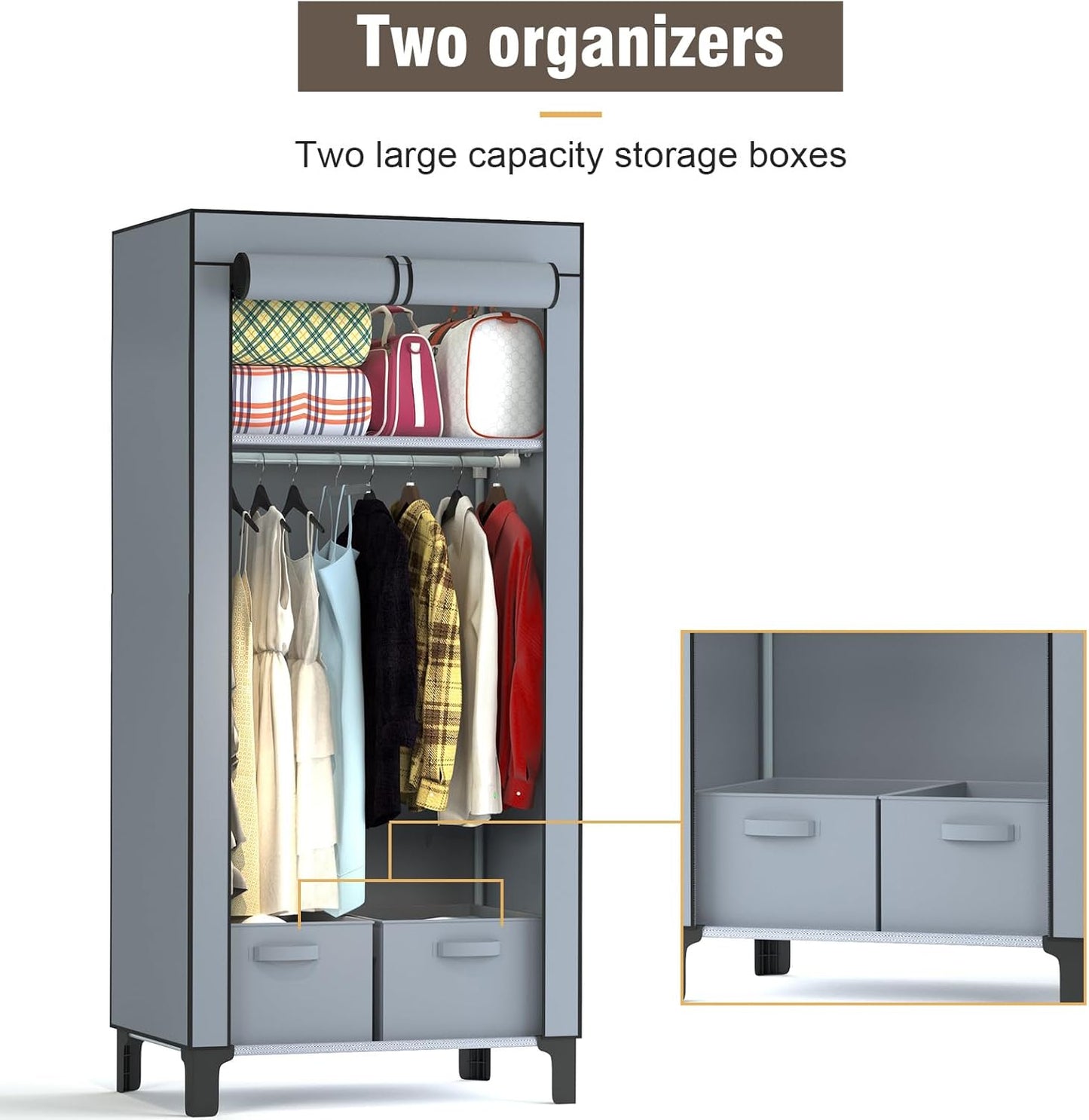 LOEFME Canvas Wardrobe 161 59 45cm image 5