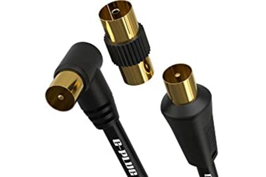 G-PLUG 10m Long TV Aerial Cable with Right Angle Plug Adapter Length: 10 meters image 0