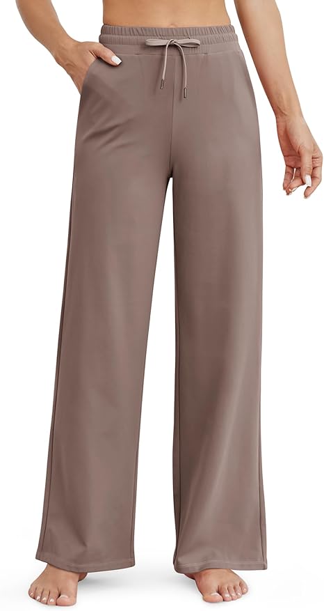 LAPASA Women's Soft Knit Pajama Pants, Flared Wide Leg Palazzo image 8