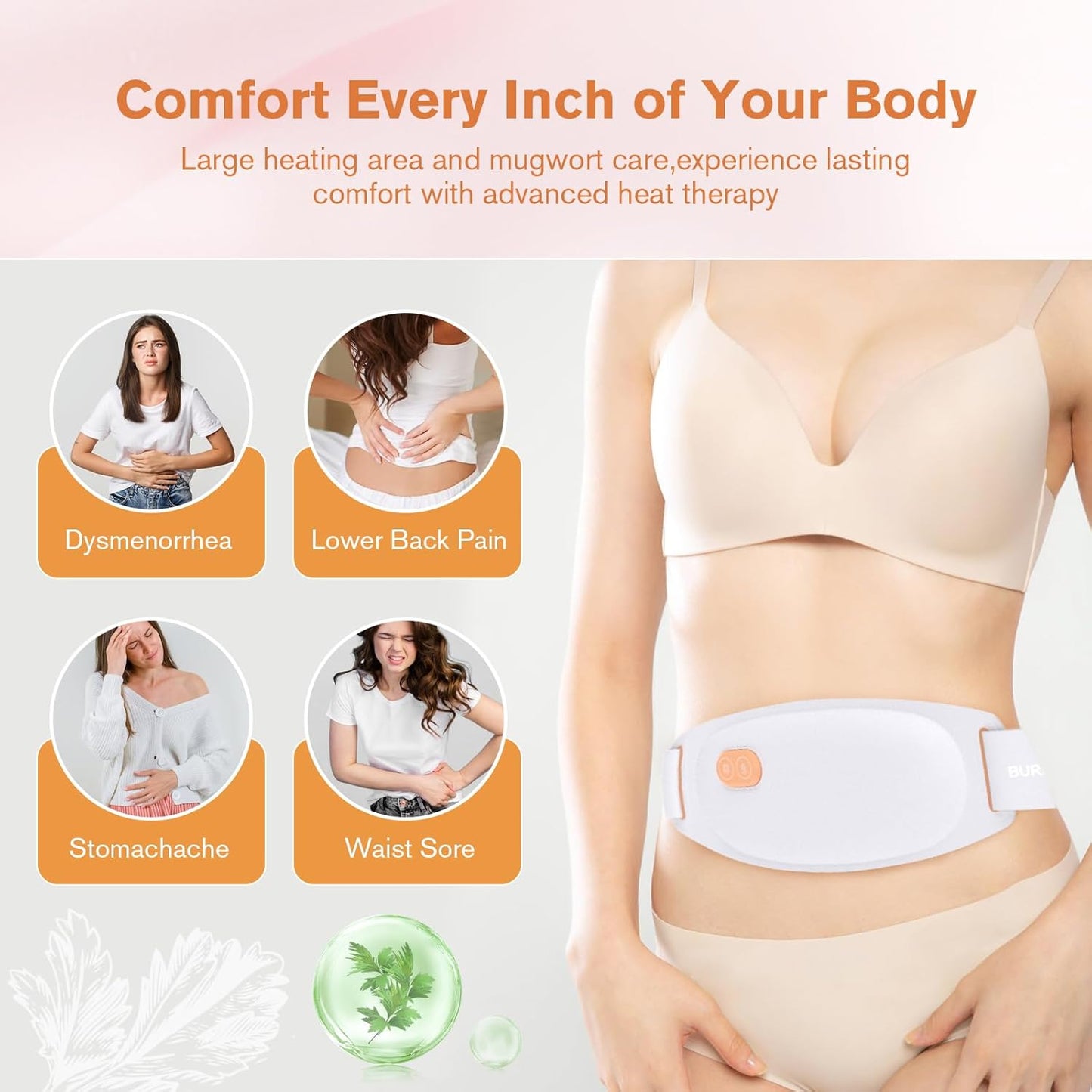 Burn Body Graphene Cordless Heating Pad – Portable Electric Heat & Vibration Bel image 7