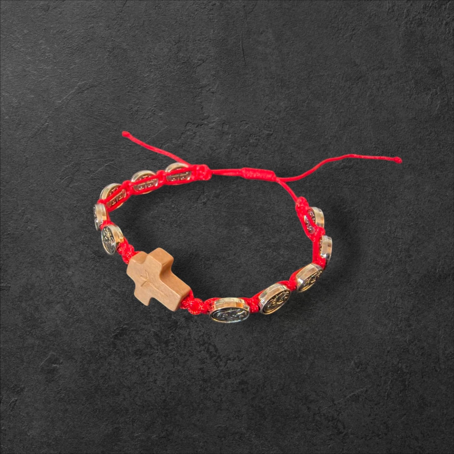 Holy Land Jerusalem Bracelet-Olive Wood Cross & Mary/Jesus Beads image 3