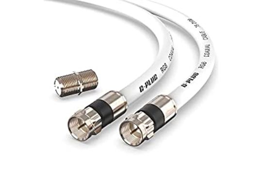 G-PLUG 3m RG6 Coaxial Cable Connectors Set High-Speed Internet image 0