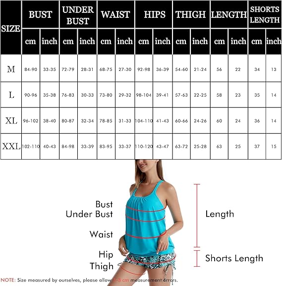 IHCEMIH Swimming Costume Women Tankinis Sets Push up Tummy Control High Waisted image 6