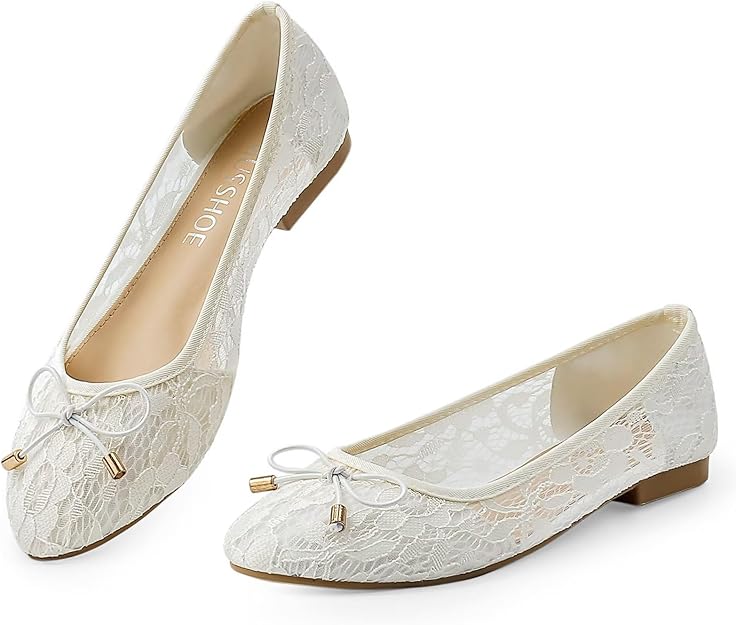 MUSSHOE Women Flats Comfortable Round Toe Lace Flats Shoes for Women image 4