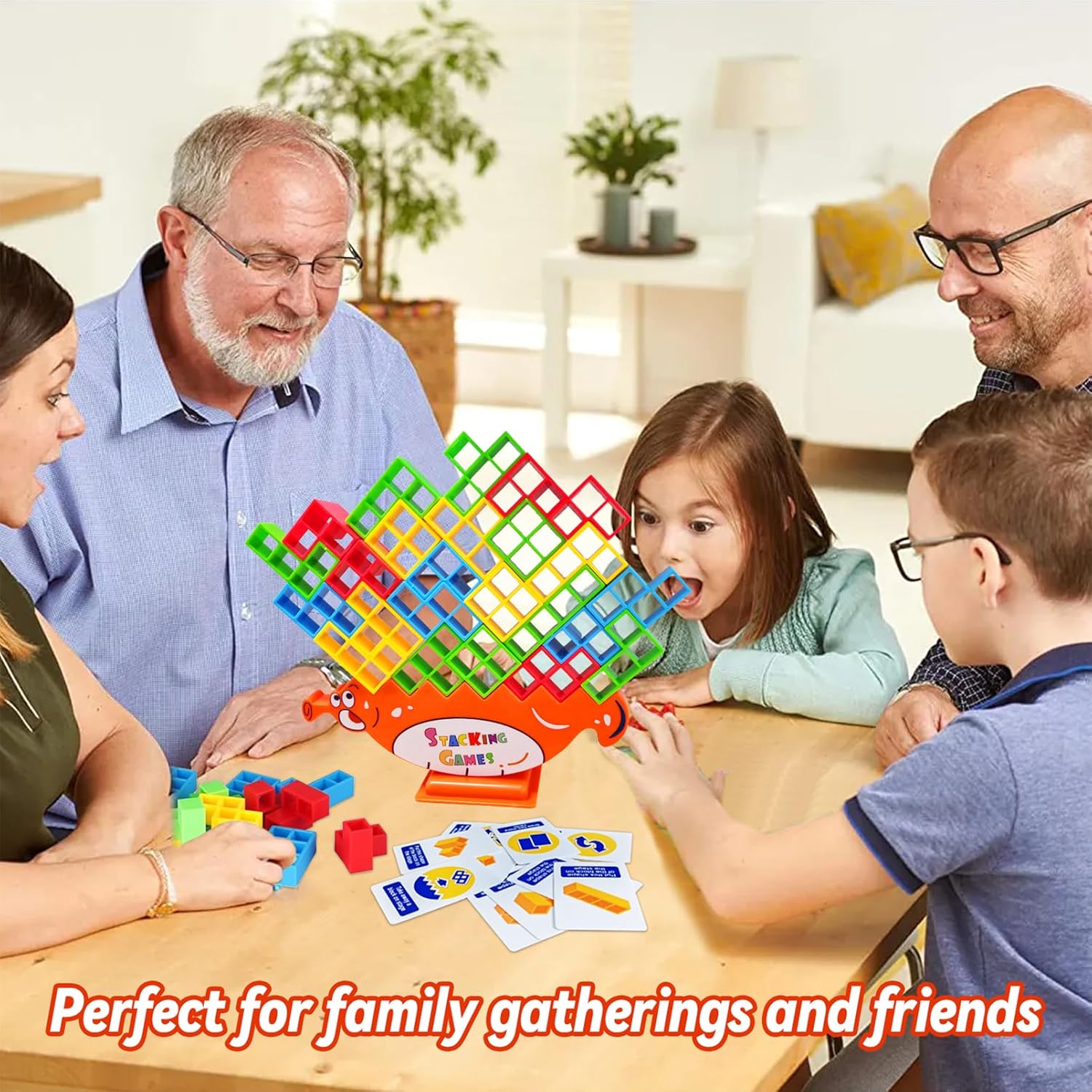 64pcs Hippocampus Tower Stacking Game image 4