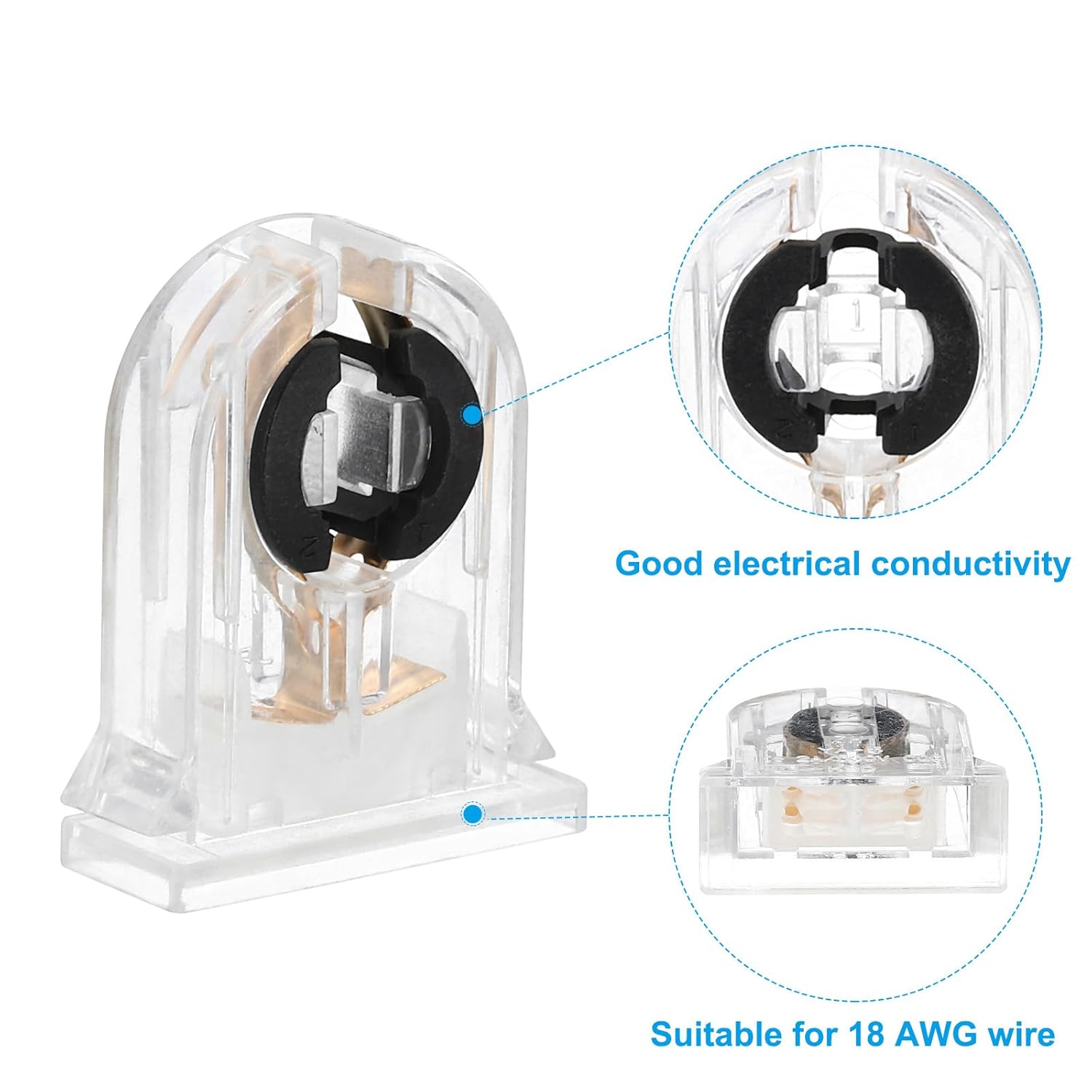 PATIKIL 4-Pack T8 G13 LED Fluorescent Tube Light Holders 500V image 2