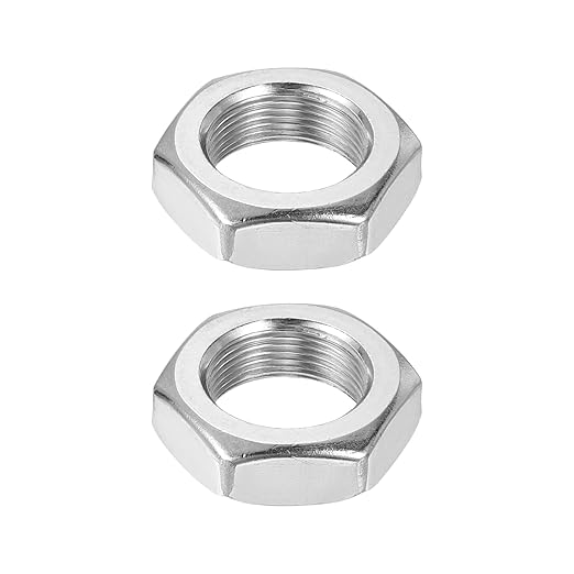 Premium 304 Stainless Steel M18x1mm Fine Thread Hex Lock Nuts Fasteners (2-Pack image 1