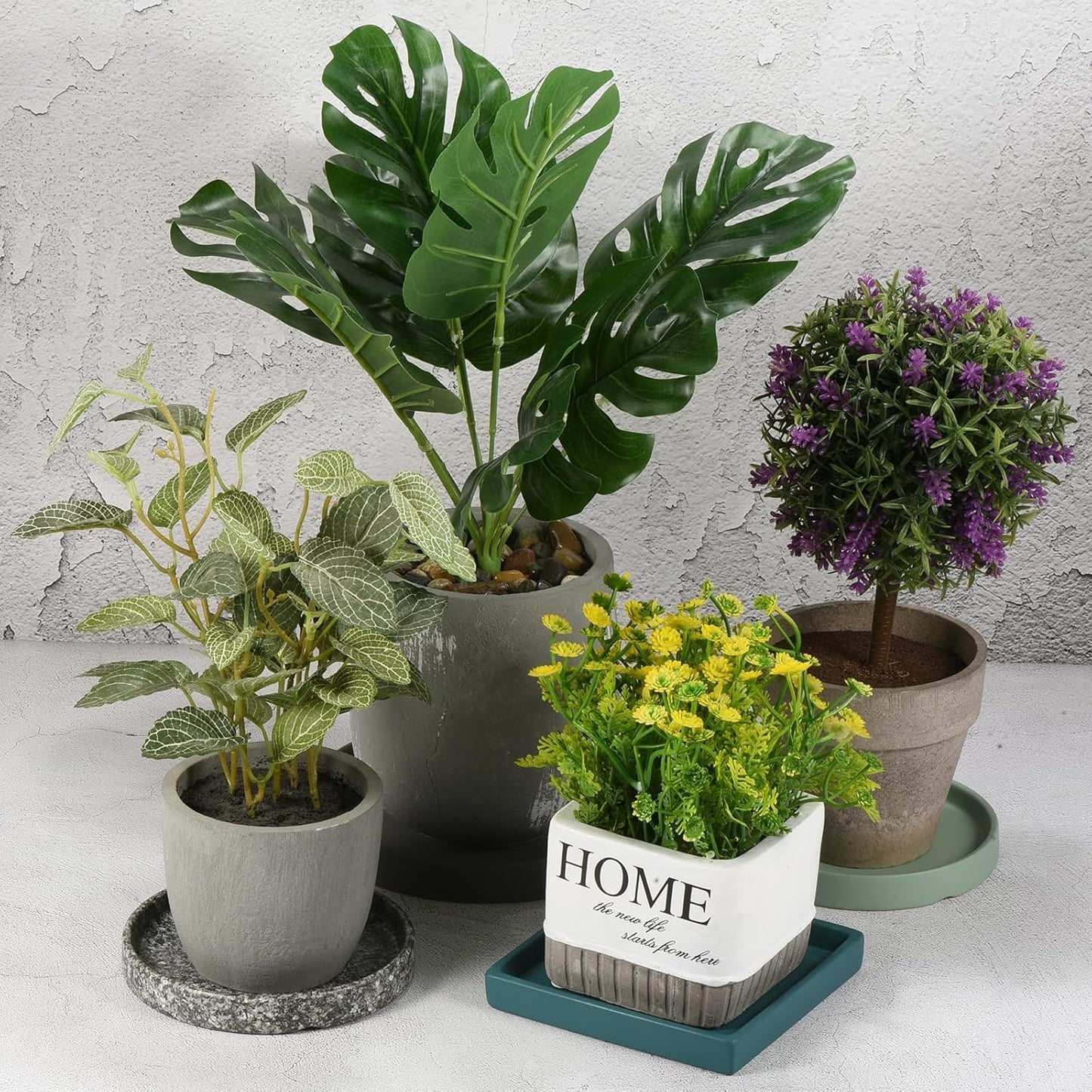 PATIKIL 6.7-inch Square Ceramic Plant Pot Saucer – Indoor Outdoor Flower Drip T image 9