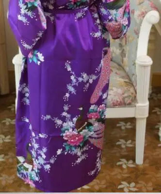 Fashion Women's Summer Mini Kimono Robe Lady Rayon Bath Gown Yukata Nightgown image 10