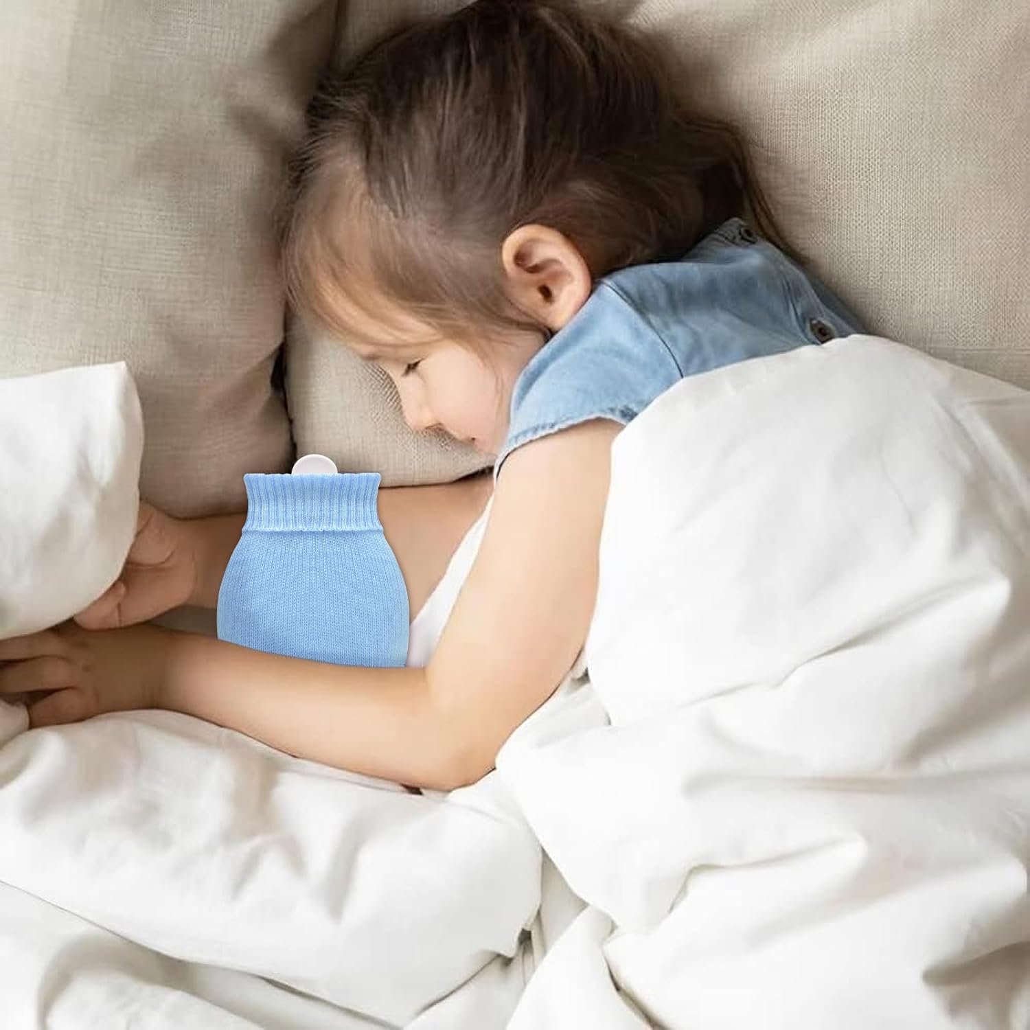 Portable 320ml Silicone Hot Water Bottle with Soft Cover for Pain Relief & Warm image 6