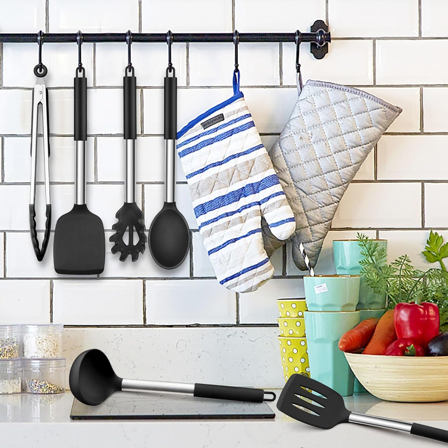 Herogo 6-piece Silicone Kitchen Utensil Set, Heat Resistant & Non-Stick image 4