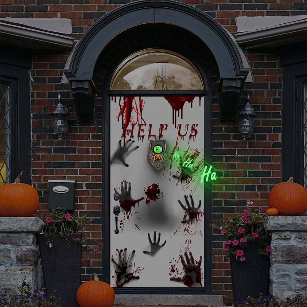 TRIXES Halloween Doorbell, Haunted Eyeball - Creepy Light Up Eyeball Doorbell image 4