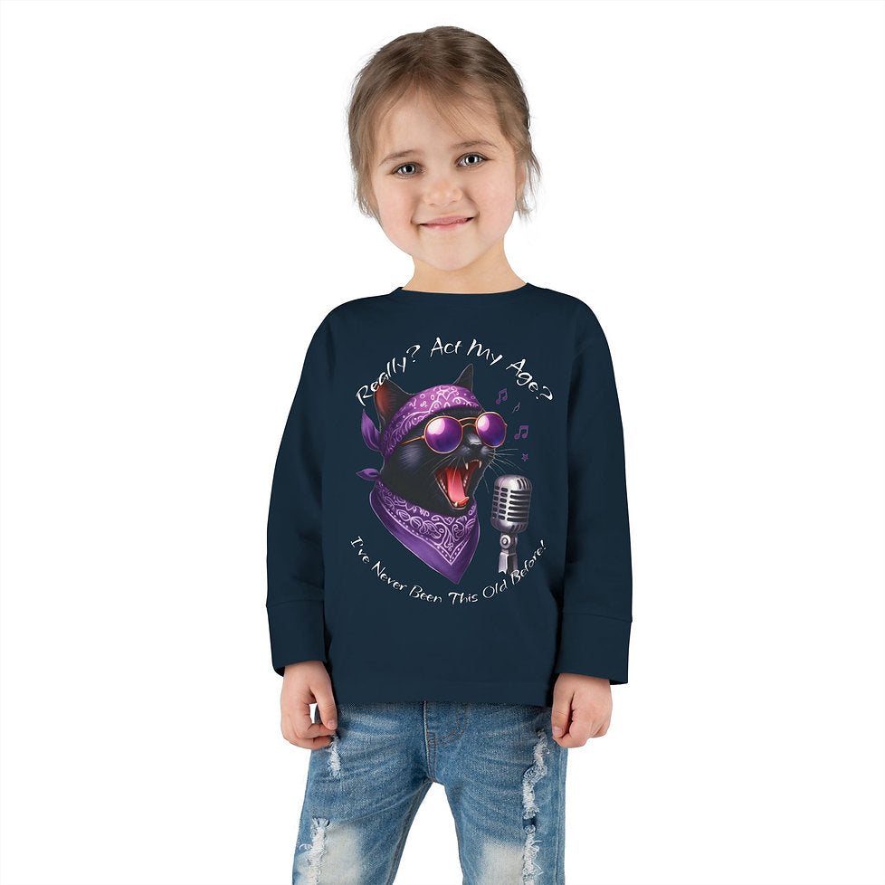 Rockin' Cattytude Toddler Long Sleeved Jersey Tee image 27