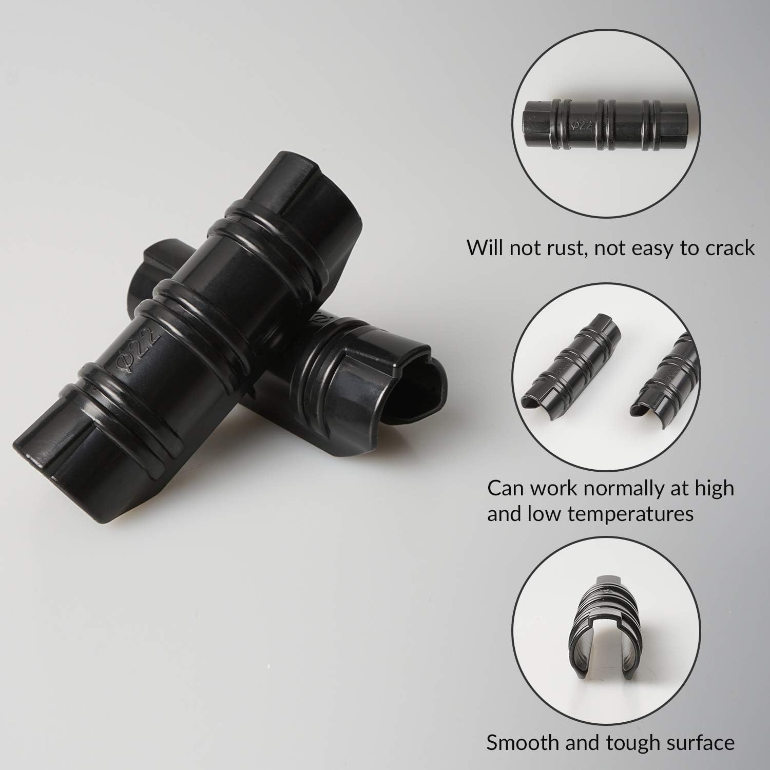 Premium Durable ABS+PC Greenhouse Frame Snap Clamps for Pipe Fixing (20-Pack) image 2