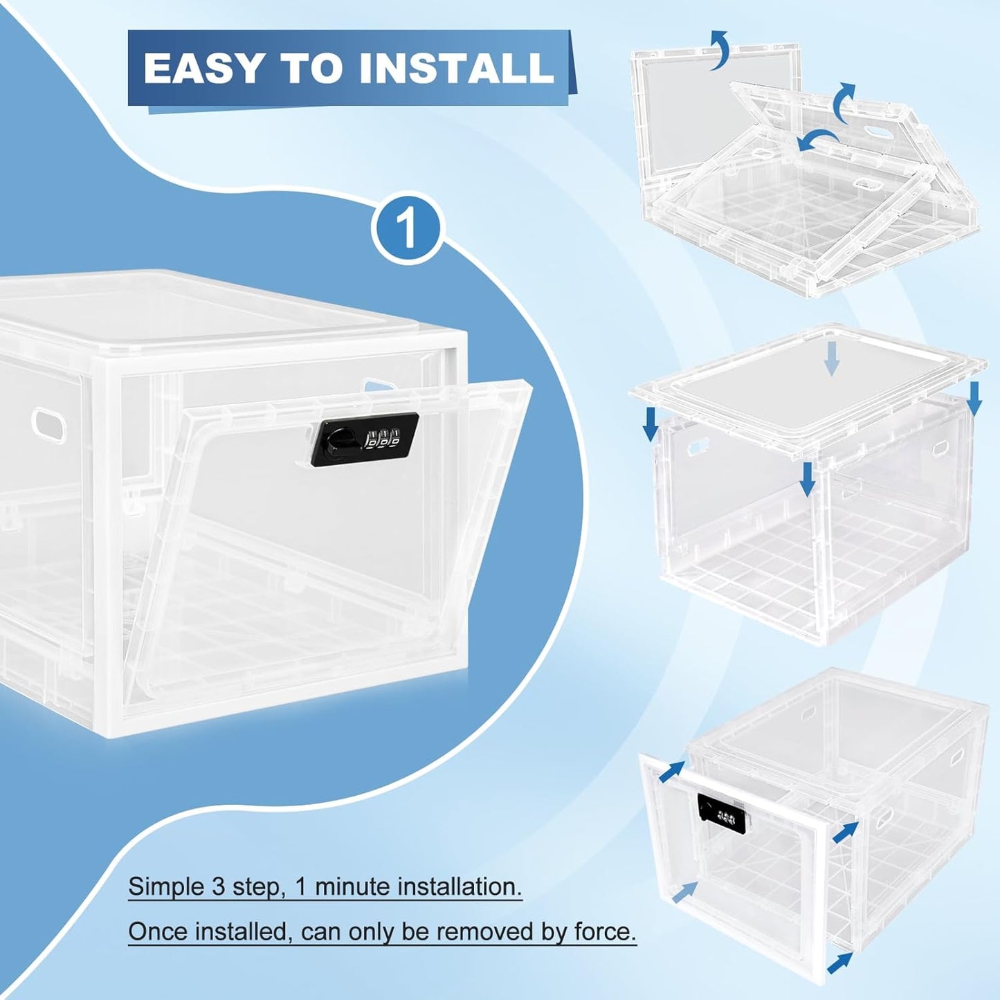 Lockable Medicine Box, Clear Medicine Storage Box image 1