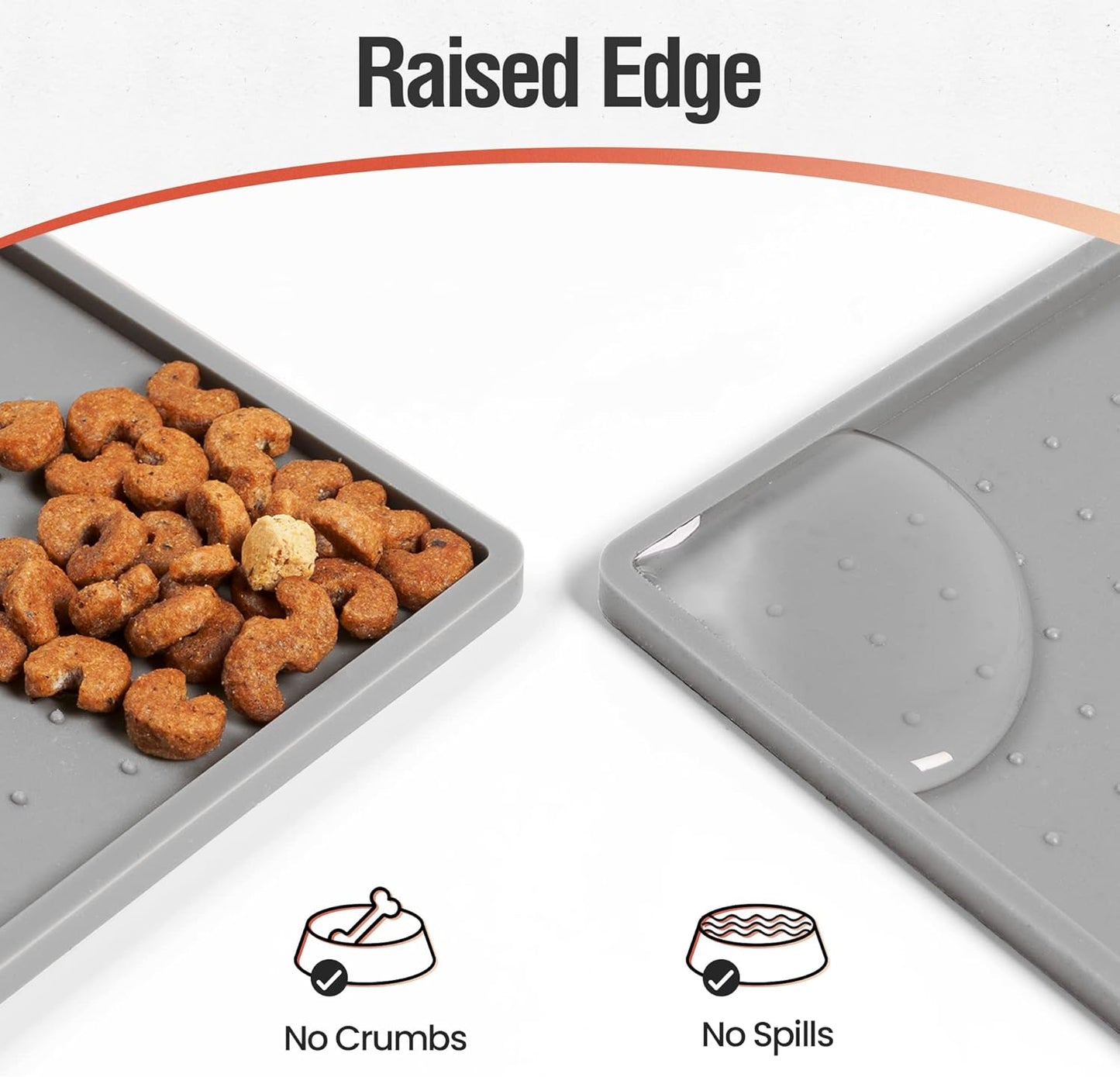 Conlun Large Waterproof Silicone Dog Food Mat – Anti-Slip, Raised Edge image 2
