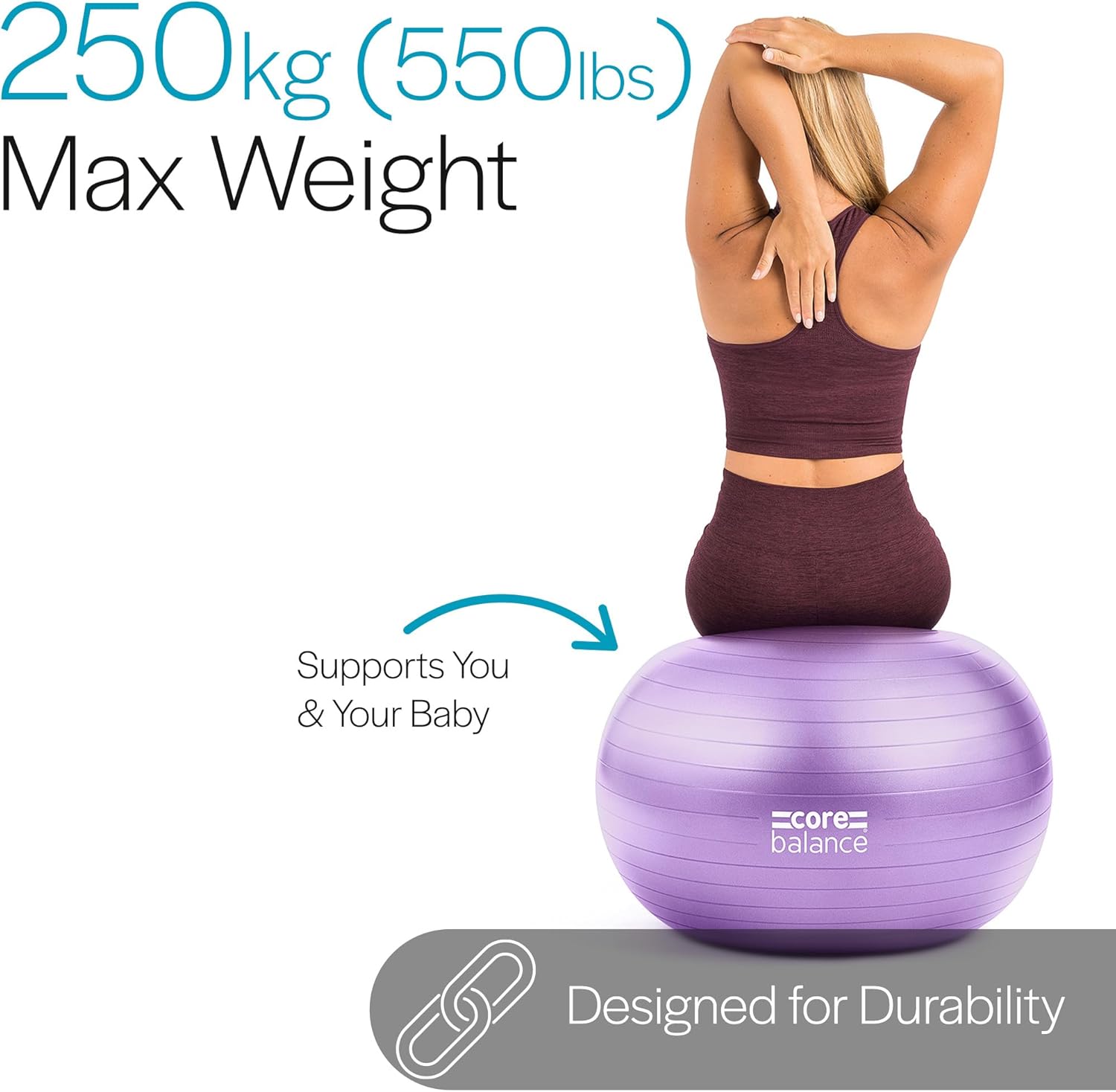 Core Balance Pregnancy Ball Anti Burst For Birthing Labour Pre Natal Exercise Wi image 1