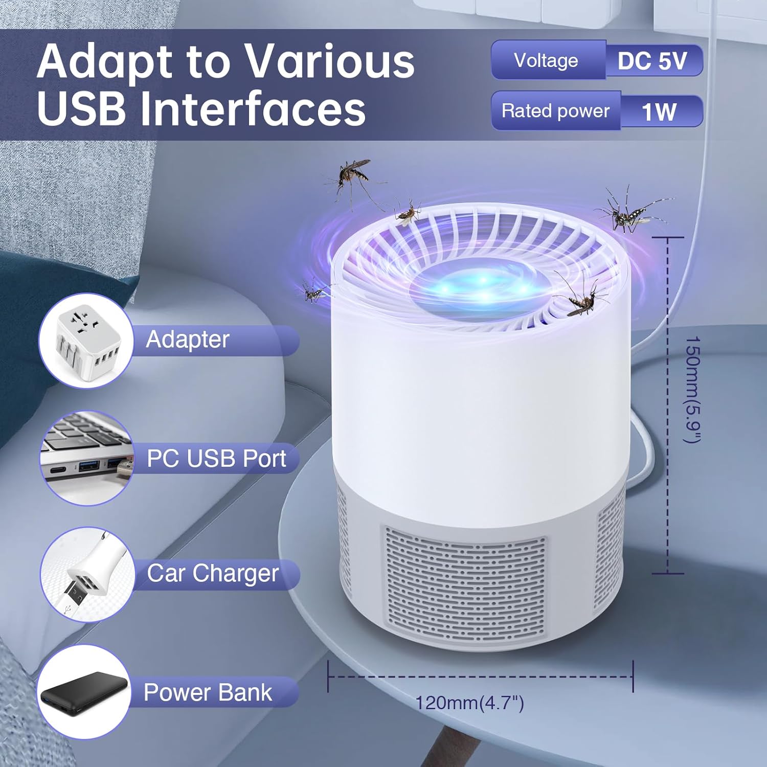 Insect Killer USB Electric Fly Trap Mosquito Trap Mosquito Lamp image 0