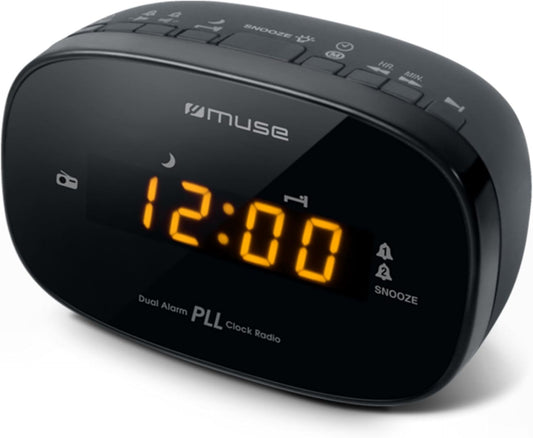 Muse M-150CR PLL FM Dual Alarm Clock Radio, Mains or Battery Operated image 0