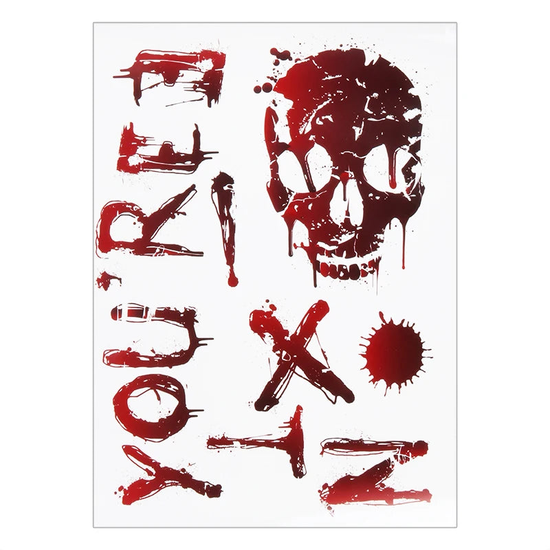 Halloween Decoration Horrible Bloody Handprint Stickers Halloween Window Wall image 14