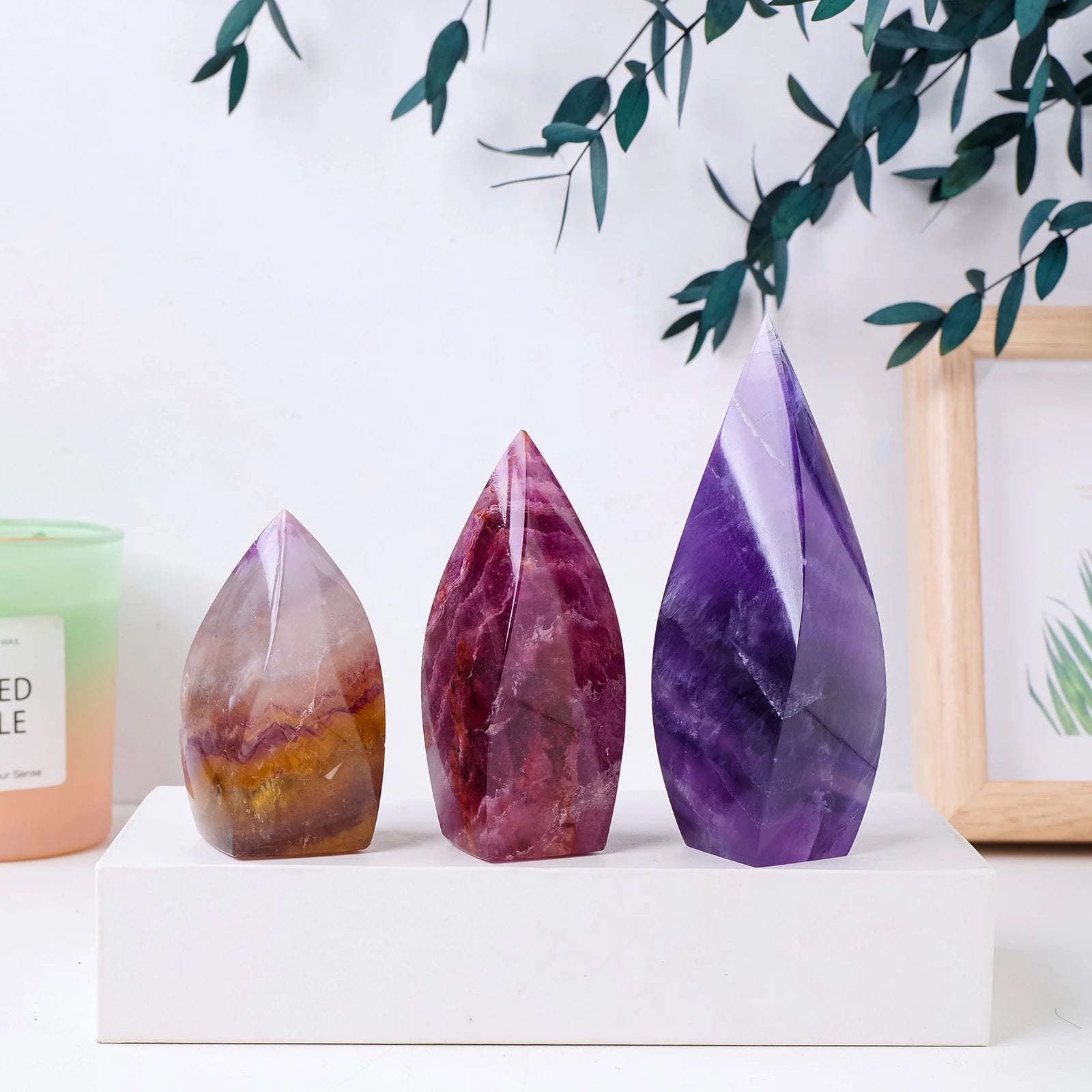 Healing Stone Natural Crystal Candy Crystal Flame for Home Decoration image 4