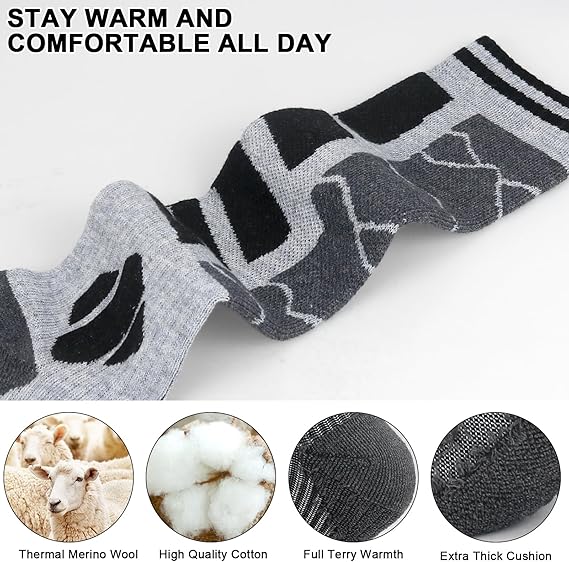 KOOOGEAR 2 Pairs Mens Ski Socks image 3