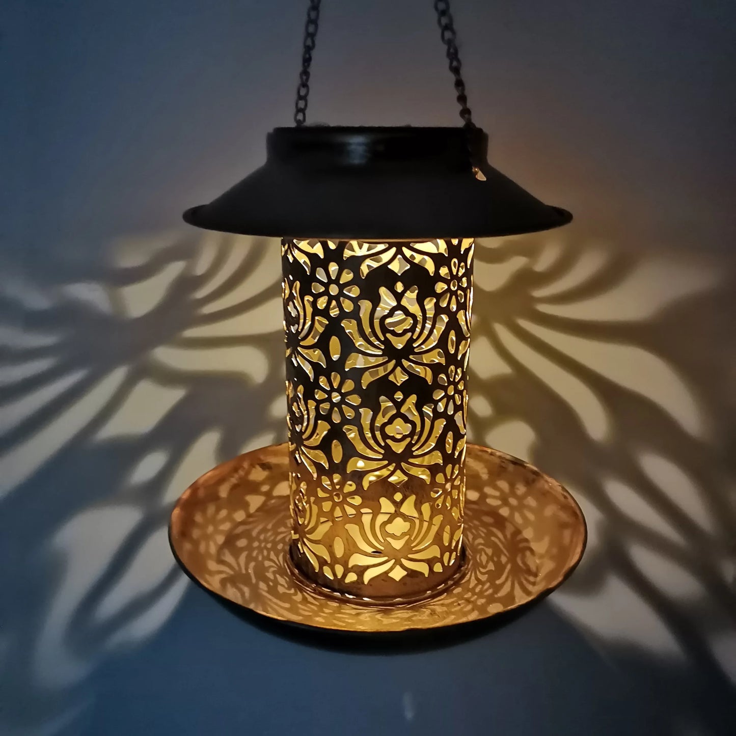 Solar Bird Feede Bird House With Light for Bird Lovers Outdoor Garden Backyar image 3