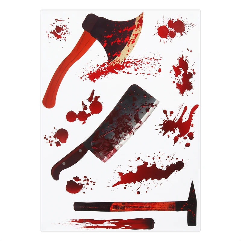 Halloween Decoration Horrible Bloody Handprint Stickers Halloween Window Wall image 15