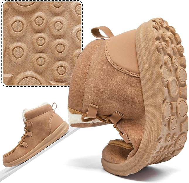 Heiiwarm Mens Womens Snow Boots Lace Up Fur Lined Anti-Slip Winter Shoes image 11