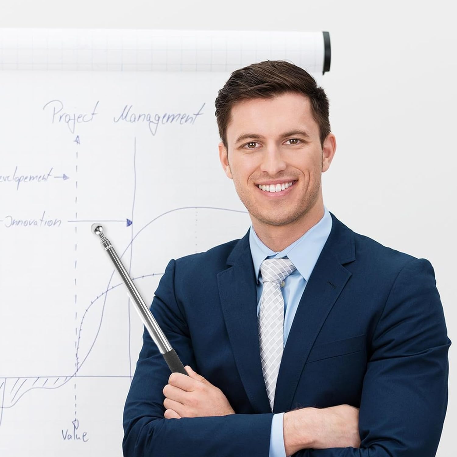 Premium Retractable Teaching Pointer Stick, 39-inch Extendable Stainless Steel  image 6