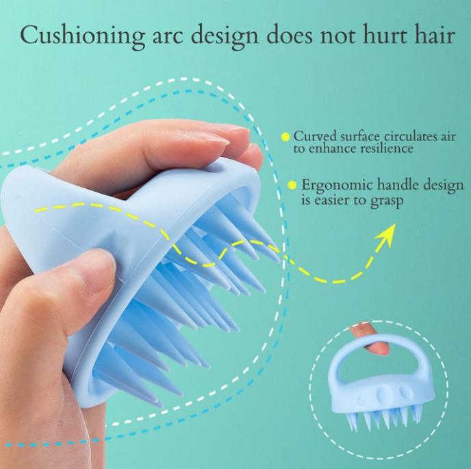 Foladion Silicone Manual Scalp Massager Exfoliator Waterproof Head Scrubber image 3