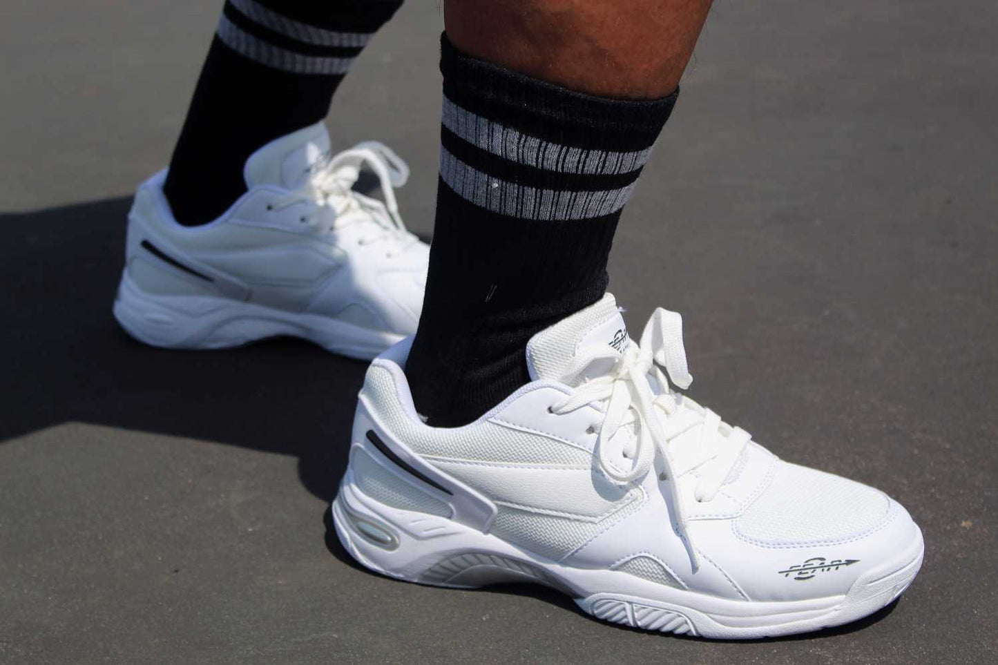 Men's High Arch Firm All-In-One Black Walking Shoes, Comfort & Performance Style image 5