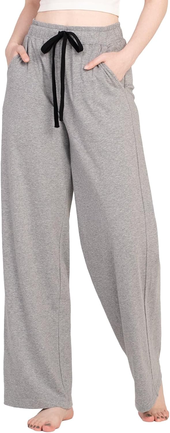 Women's Soft Knit Flared Pijama Pants with Drawstring Waist for Lounging image 2