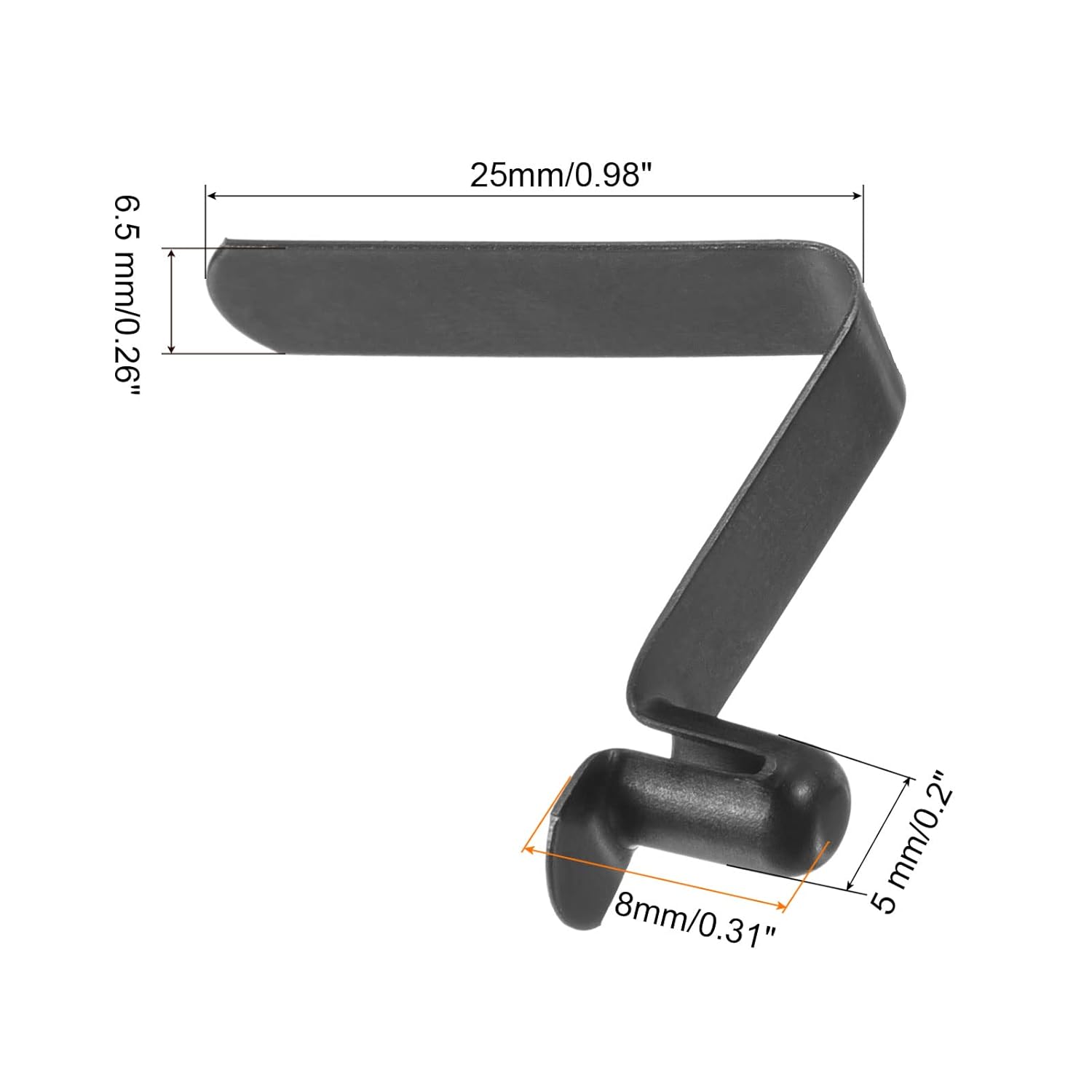 PATIKIL 8x5mm Steel V-Shaped Push Button Spring Clips Kayak Tent image 0