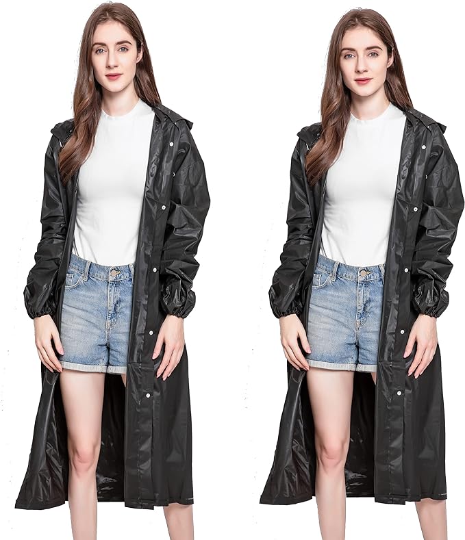 Fantalon Pack of 2 Rain Poncho Men Women Waterproof Rain Cape Festival Rain Jack image 3