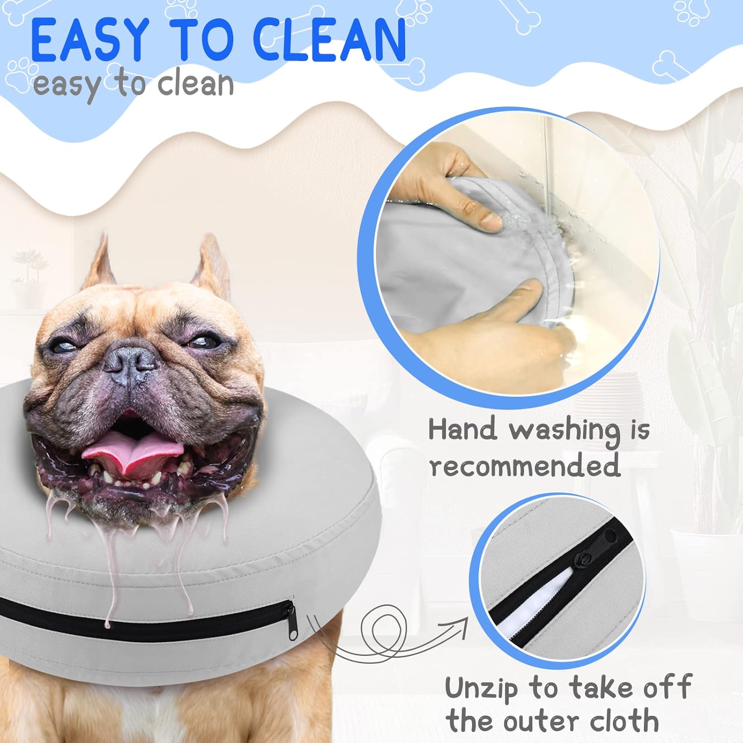 Supet Dog Cones After Surgery, Protective Inflatable Dog Collar Pet Recovery image 5