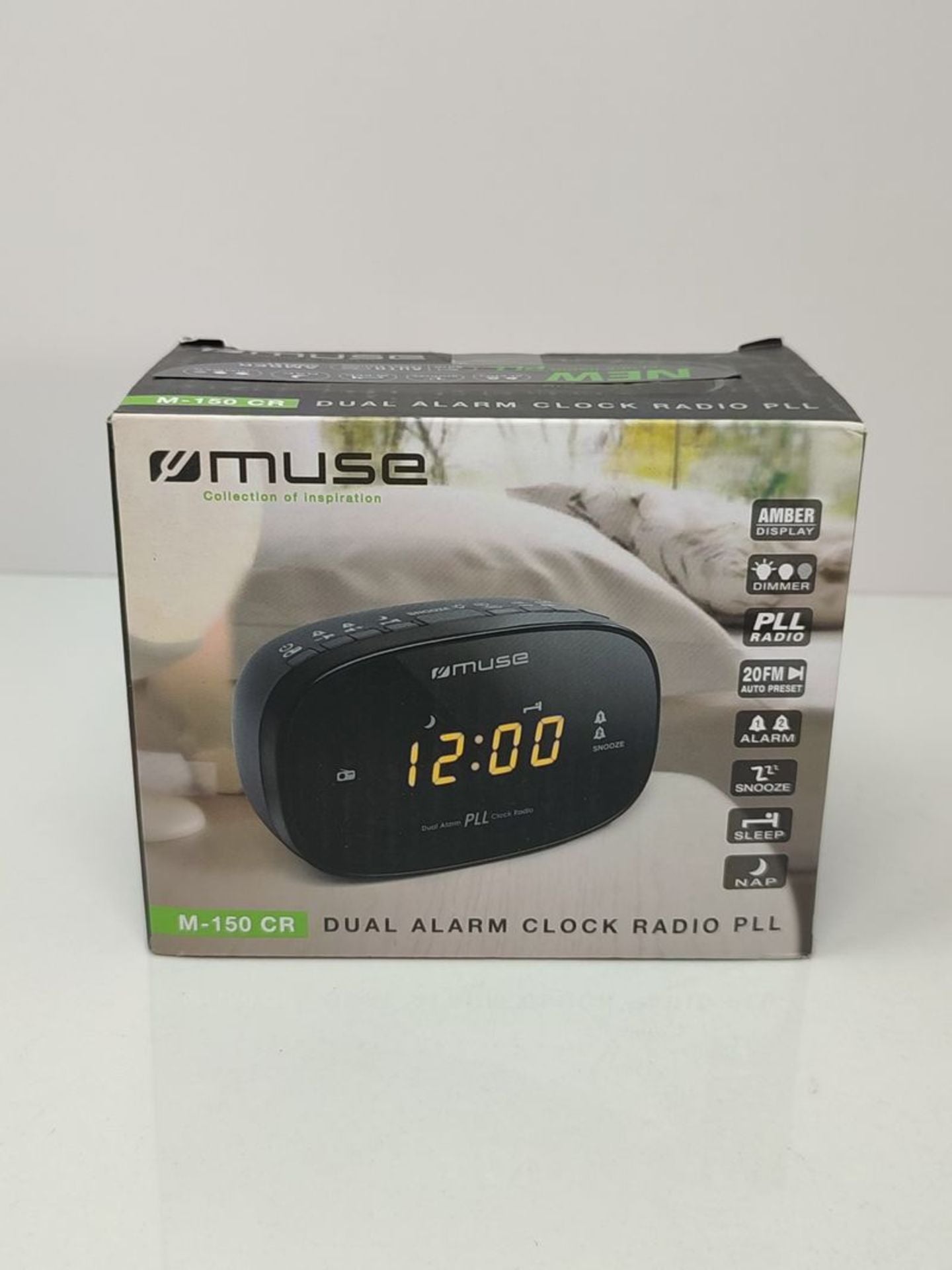 Muse M-150CR PLL FM Dual Alarm Clock Radio, Mains or Battery Operated image 1