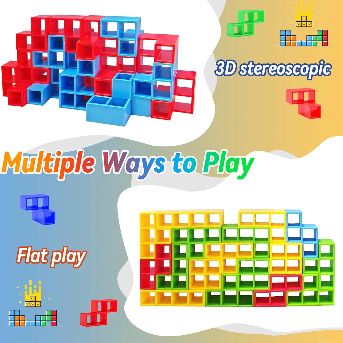 64pcs Hippocampus Tower Stacking Game image 5